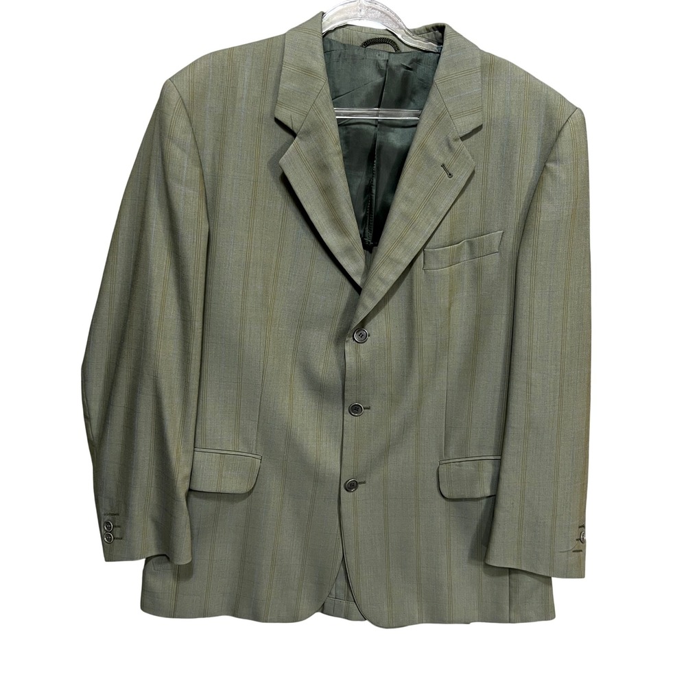 Eduard Dressler Wool Blazer Olive Green Plaid W Germany Mens 38 Heritage Jacket